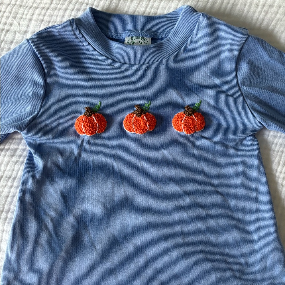 Classic souther smocks embroidered pumpkin long sleeve 2T